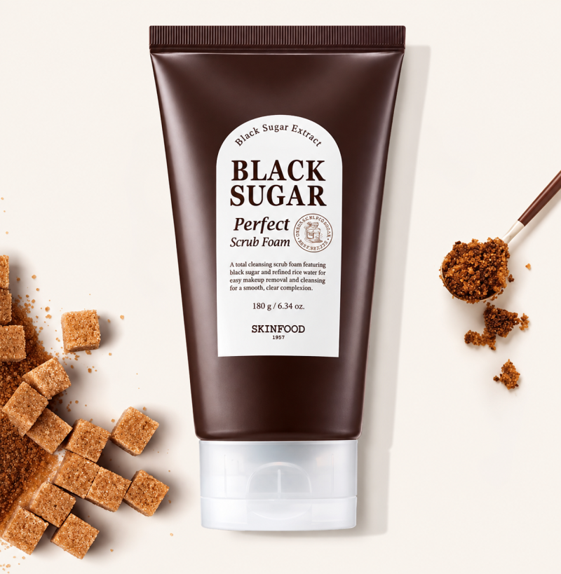Skinfood Black Sugar Perfect Scrub Foam, 180 g  1 unit Made in korea