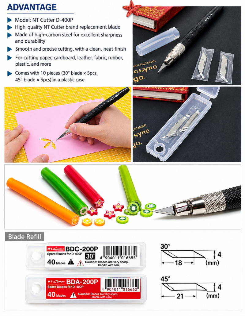 1000003414 NT cutter D-400P Made in Japan (includes 10 blades)