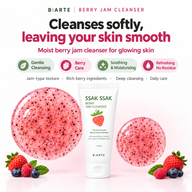 Viarthe Ssakssak Berry Jam Cleanser deep cleansing mildly acidic pore blackhead sebum dead skin cells low-irritation cleanser 120ml