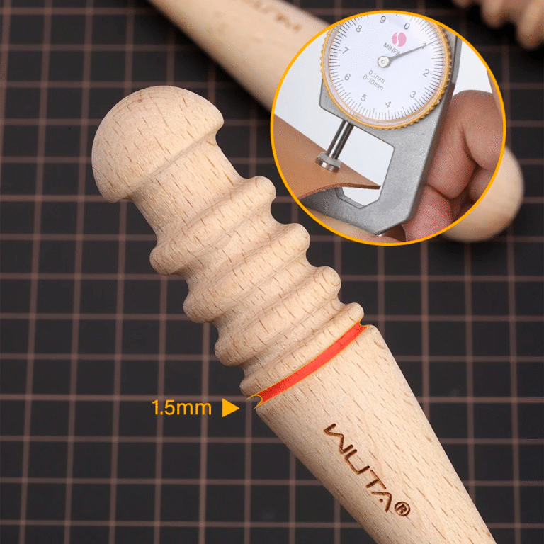 WUTA Leather Burnisher Wood Slicker Rounded Edge Burnishing Tool Smooth Leather Craft Tools
