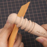 WUTA Leather Burnisher Wood Slicker Rounded Edge Burnishing Tool Smooth Leather Craft Tools