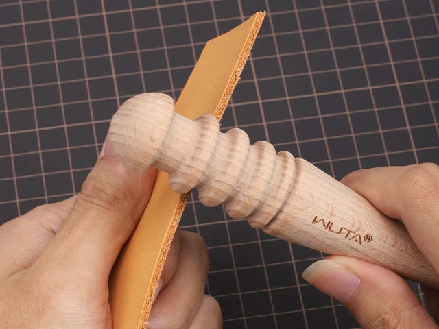 WUTA Leather Burnisher Wood Slicker Rounded Edge Burnishing Tool Smooth Leather Craft Tools