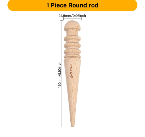 WUTA Leather Burnisher Wood Slicker Rounded Edge Burnishing Tool Smooth Leather Craft Tools
